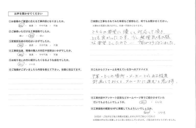 アンケート（角様）
